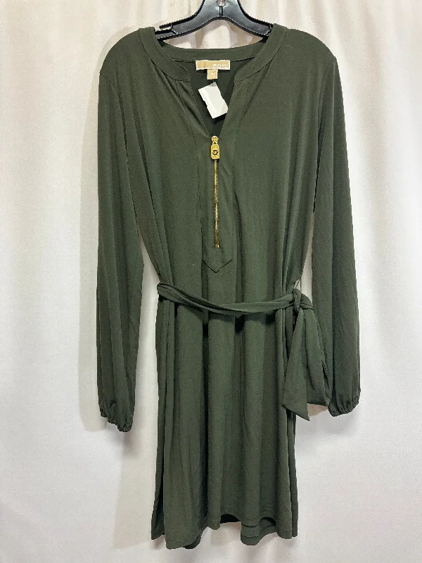 Steals and Deals Dress Casual Midi By Michael Kors In Green, Size: Xl