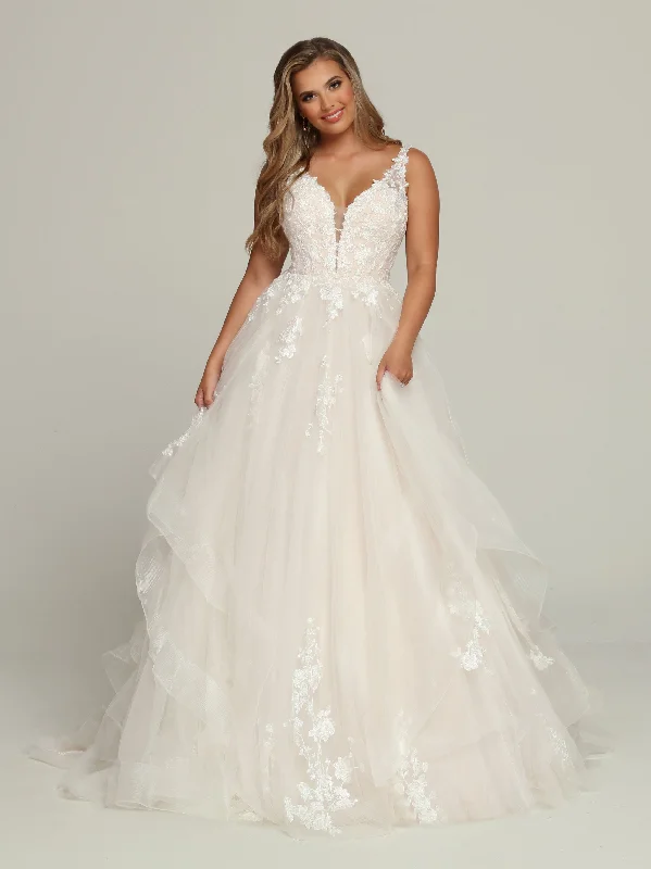 Savings Alert Davinci Bridal 50695 A Line Ruffle Layer Ballgown Wedding Dress Lace V Neck Bridal Gown Savings Alert Davinci Bridal 50695 A Line Ruffle Layer Ballgown Wedding Dress Lace V Neck Bridal Gown