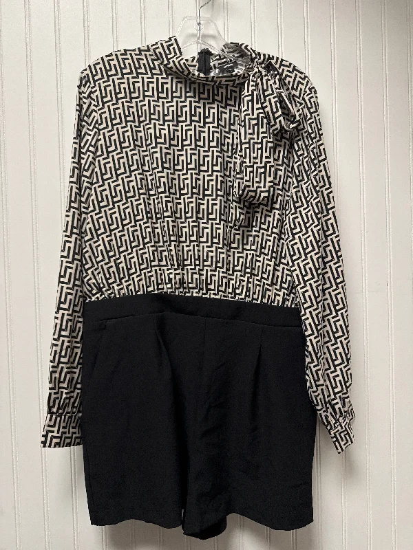 Limited Availability Romper By Express In Black & White, Size: L