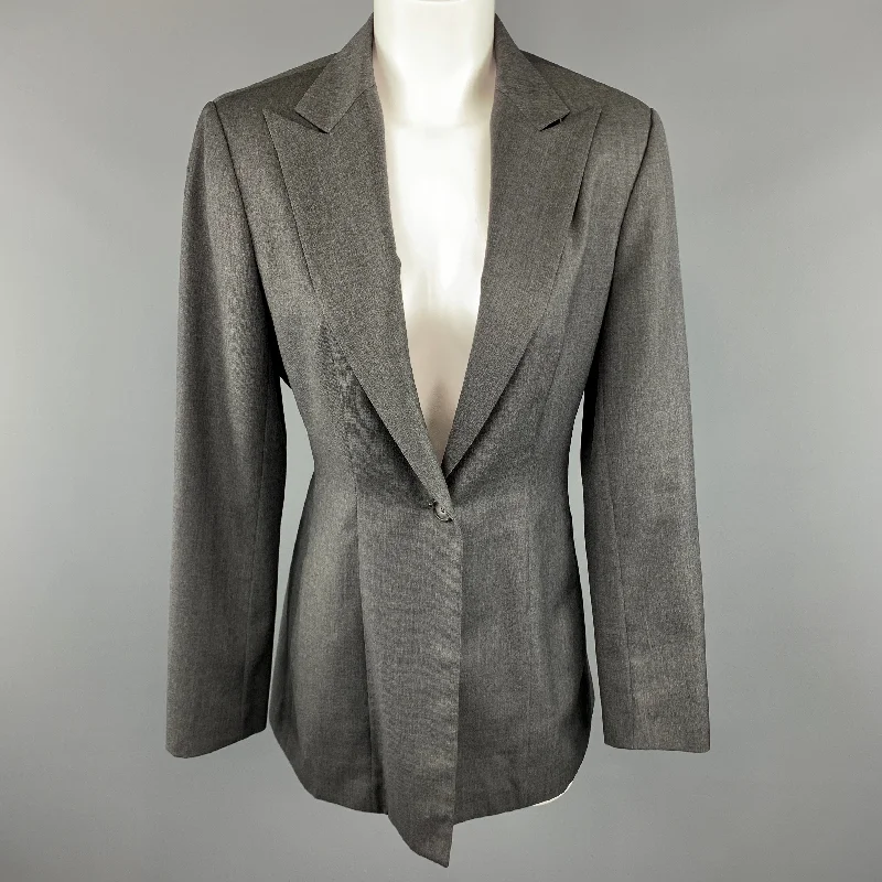 Flash Deals RICHARD TYLER Size 8 Grey Jacket / Blazer