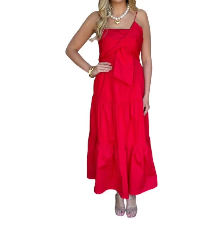 Today Only Helene Tiered Bow Cami Maxi Dress
