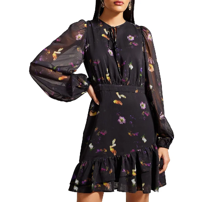 Year-End Clearance Womens Ruffled Asymmetric Mini Dress
