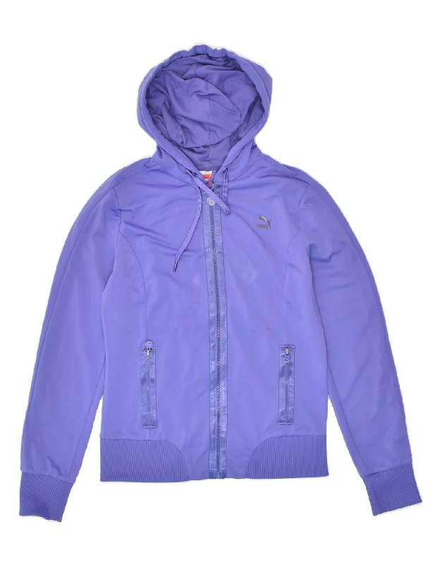Savings Event PUMA Womens Zip Hoodie Sweater UK 12 Medium  Purple Polyester