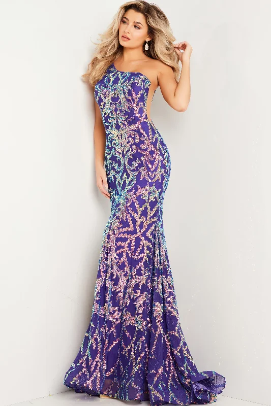 Super Sale Jovani 22845 Long Fitted Mermaid One Shoulder Prom Dress Iridescent Sequin Pageant Gown Super Sale Jovani 22845 Long Fitted Mermaid One Shoulder Prom Dress Iridescent Sequin Pageant Gown