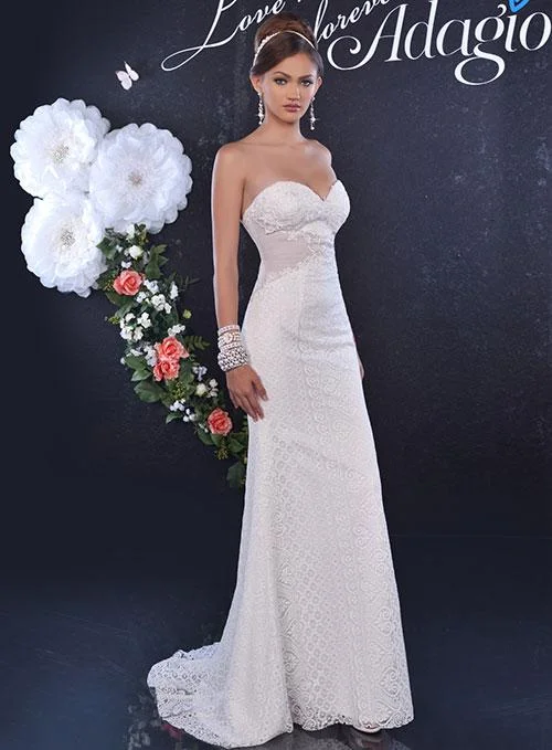 Steals and Deals Adagio Bridal D9164 size 00 Long Boho Lace Strapless Wedding Dress Destination Gown Steals and Deals Adagio Bridal D9164 size 00 Long Boho Lace Strapless Wedding Dress Destination Gown