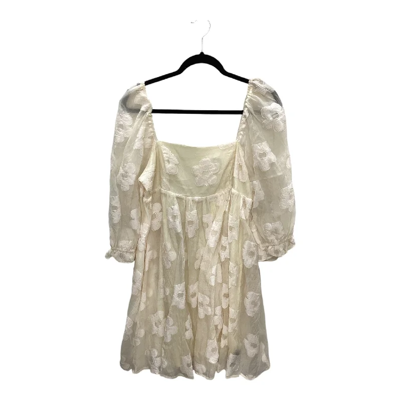 Extra Savings Dress Party Midi By Clothes Mentor In Cream, Size: L