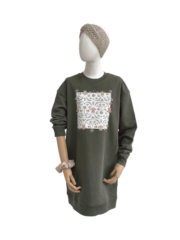 Midnight Sale Daljši pulover/ oriental turtles - rosemary