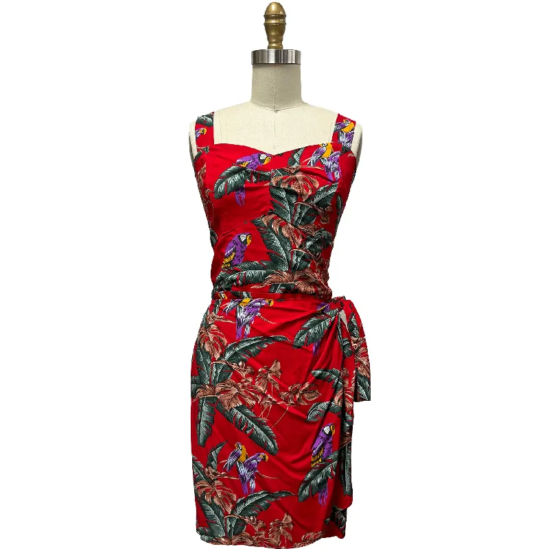Limited Edition Jungle Bird Red Sarong Dress