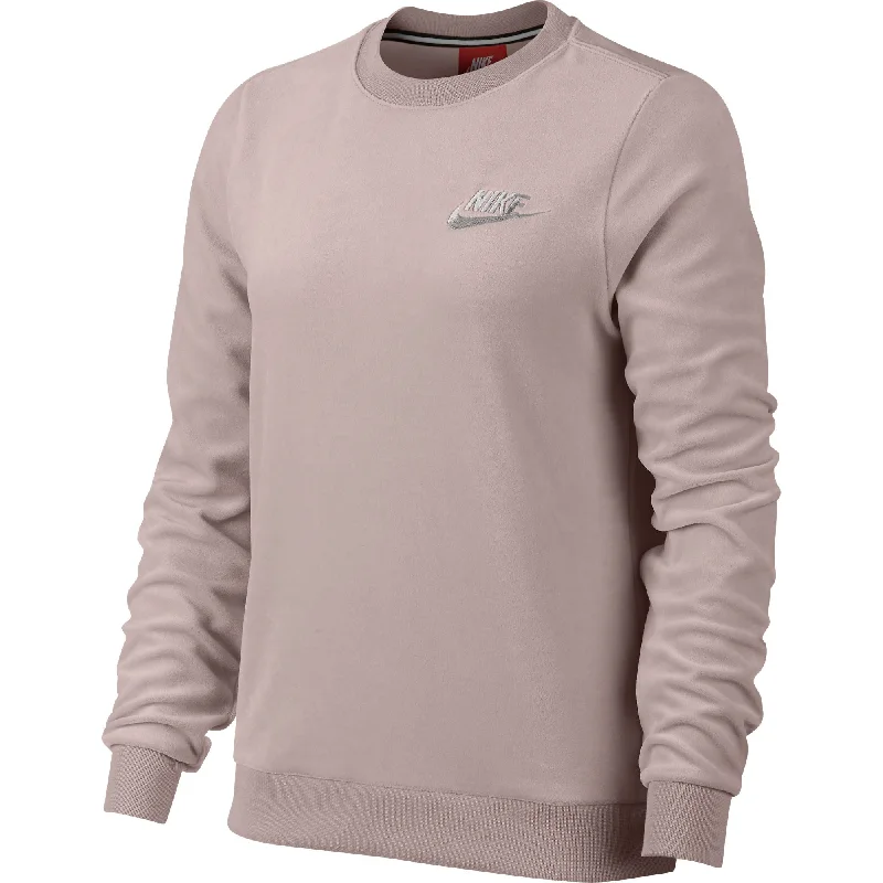 Value Deals Nike Sportswear Velour Crew Neck Women's Sweatshirt Particle Rose/Silver