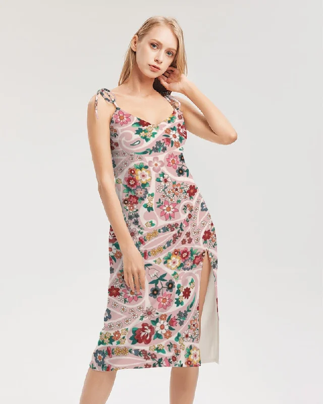 Deal of the Week Pink abstract Pretty Sisters Women's All-Over Print Tie Strap Split Dress Deal of the Week Pink abstract Pretty Sisters Women's All-Over Print Tie Strap Split Dress