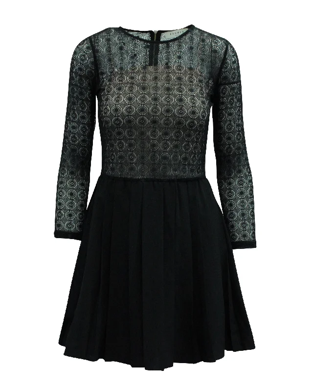 Incredible Offers Sandro Paris Jeanette Lace Dress in Black Polyester