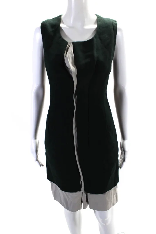 Instant Savings Marni Women's Scoop Neck Sleeveless Color Block A-Line Mini Dress
