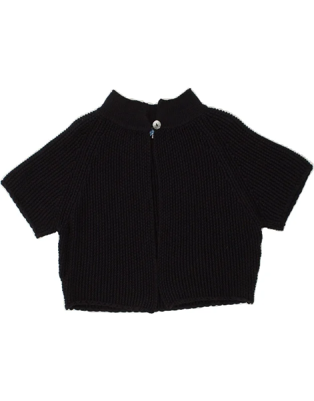 Inventory Reduction ANDRE MAURICE Womens Crop Short Sleeve Cardigan Sweater UK 12 Medium Black Inventory Reduction ANDRE MAURICE Womens Crop Short Sleeve Cardigan Sweater UK 12 Medium Black
