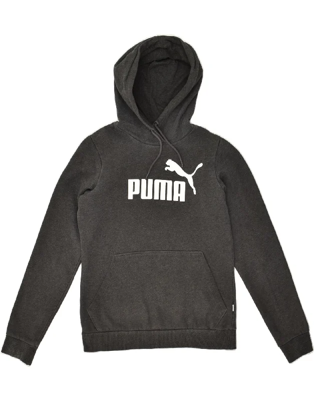 Limited Quantity PUMA Womens Graphic Hoodie Jumper UK 10 Small  Grey Polyester