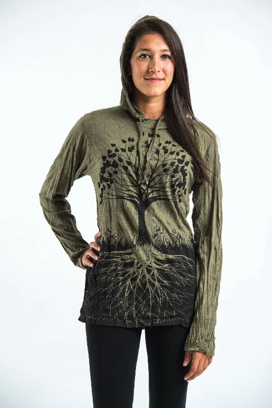 Don’t Miss Out Sure Design Unisex Tree of Life Hoodie Green