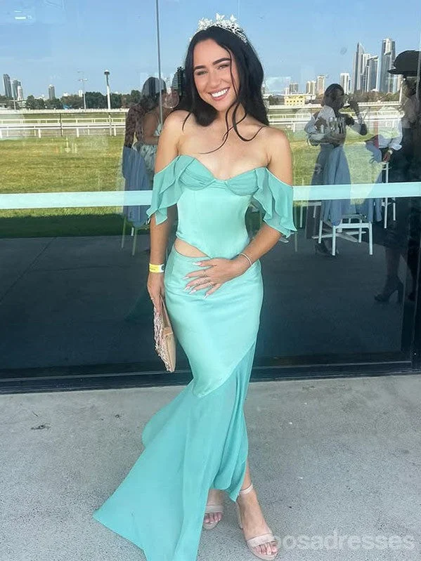 Hurry In Pretty Green Mermaid Two Pieces Long Party Prom Dresses Ideas,Evening Gowns,13867