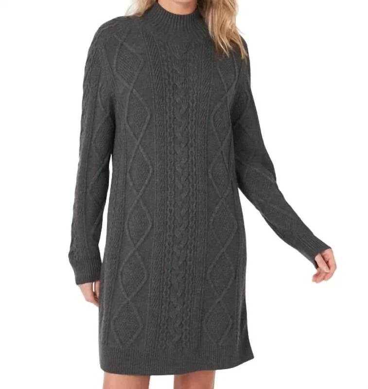 Fantastic Offers Cable Knit Mini Dress In Dark Grey