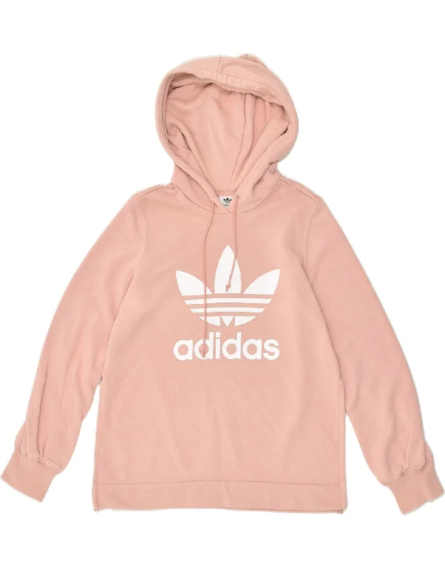 Flash Sale ADIDAS Womens Graphic Hoodie Jumper UK 6 XS Pink Cotton