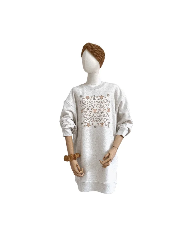 Limited Edition Oversized jopica / orientalske želve / kremno siva