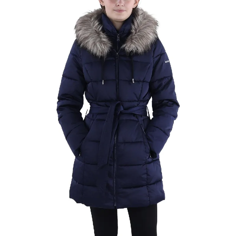 Buy Now Laundry by Shelli Segal Womens Faux Fur Trim Hooded Puffer Jacket