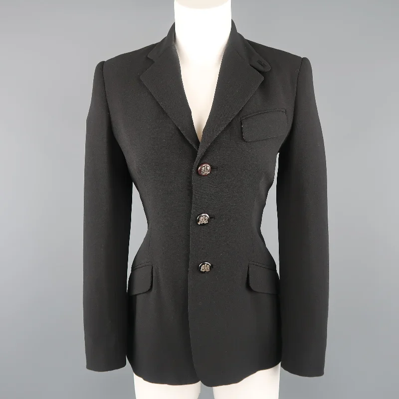 Holiday Sale RALPH LAUREN Size 6 Black Equestrian Sport Coat Jacket