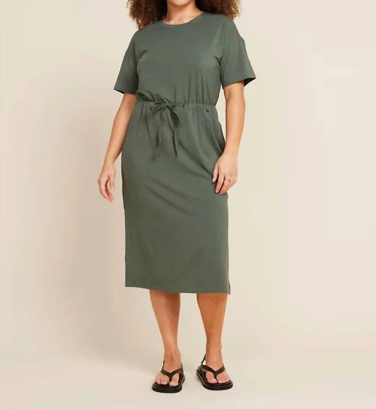 Buy Now T-Shirt Tie Dress In Moss
