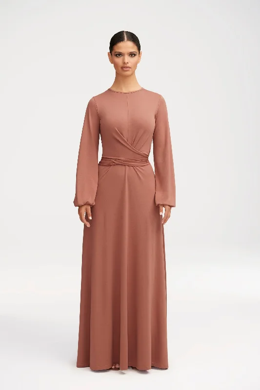 Mega Sale Alice Jersey Tie Waist Maxi Dress - Dusty Rose