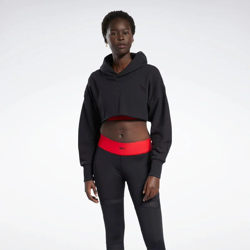Hot Deal Reebok Cardi B Crop Women's Sweatshirt Black