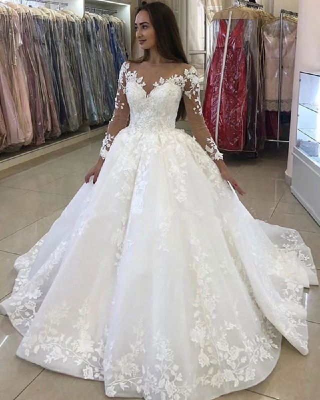 Closeout Siaoryne Romantic Vintage Long Sleeve Lace Wedding Dresses Ball Gown ,Vestido De Novias WD01121 Closeout Siaoryne Romantic Vintage Long Sleeve Lace Wedding Dresses Ball Gown ,Vestido De Novias WD01121