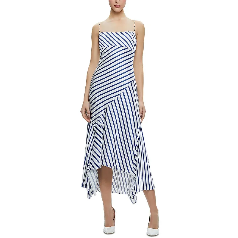 Bargain Bin Womens Asymmetric Midi Slip Dress