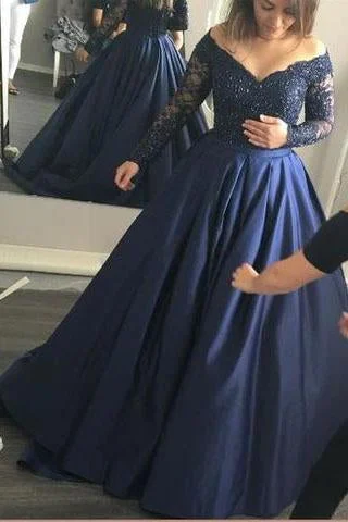 Super Bargain Long Sleeve Dark Navy Long Charming Evening Dress,Prom Gowns,Formal Women Dresses,BS05 Super Bargain Long Sleeve Dark Navy Long Charming Evening Dress,Prom Gowns,Formal Women Dresses,BS05
