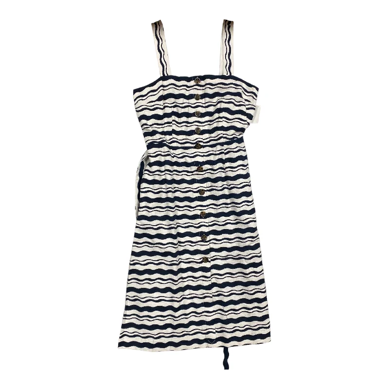 Big Discounts Dress Casual Midi By Ann Taylor In Blue & White, Size: S