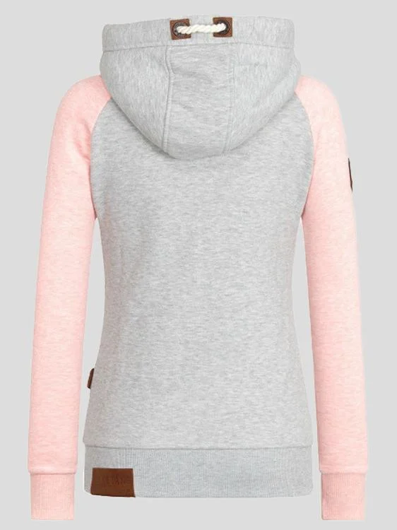 Online Exclusive Grey and Pink Contrast Hoodie