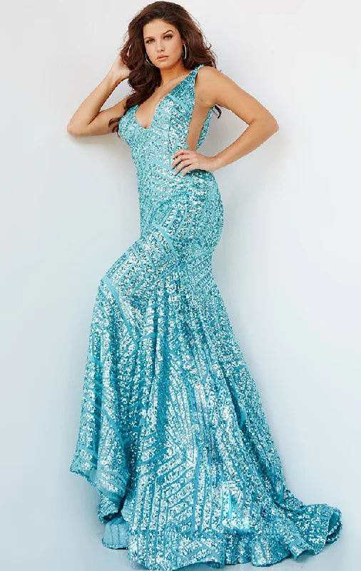 Steals and Deals Jovani 59762 Sequin Embellished Mermaid prom dress Pageant Gown plunging neckline Steals and Deals Jovani 59762 Sequin Embellished Mermaid prom dress Pageant Gown plunging neckline