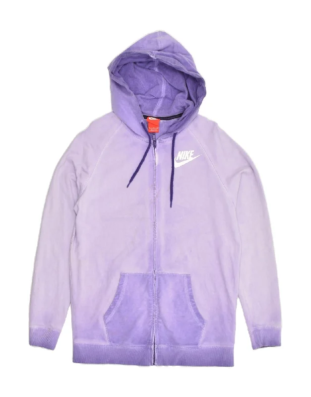 Exclusive Savings NIKE Womens Zip Hoodie Sweater UK 10 Small Purple Tie Dye Cotton