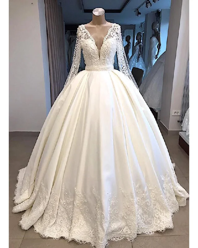 Closeout Robe De Mariee Vintage Wedding Dress Long Sleeves with Pearl Lace Gown WD0907 Closeout Robe De Mariee Vintage Wedding Dress Long Sleeves with Pearl Lace Gown WD0907