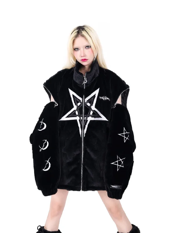 Limited Edition PINKSPINK Occult Symbols Velvet Bomber Jacket - Black