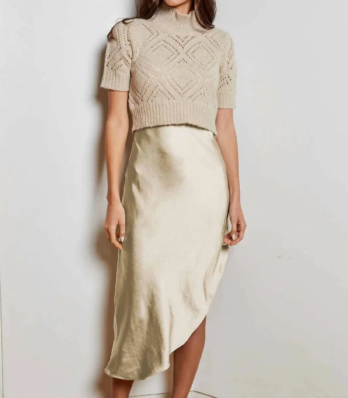 Markdowns Mini Sweater/dress Combo In Beige