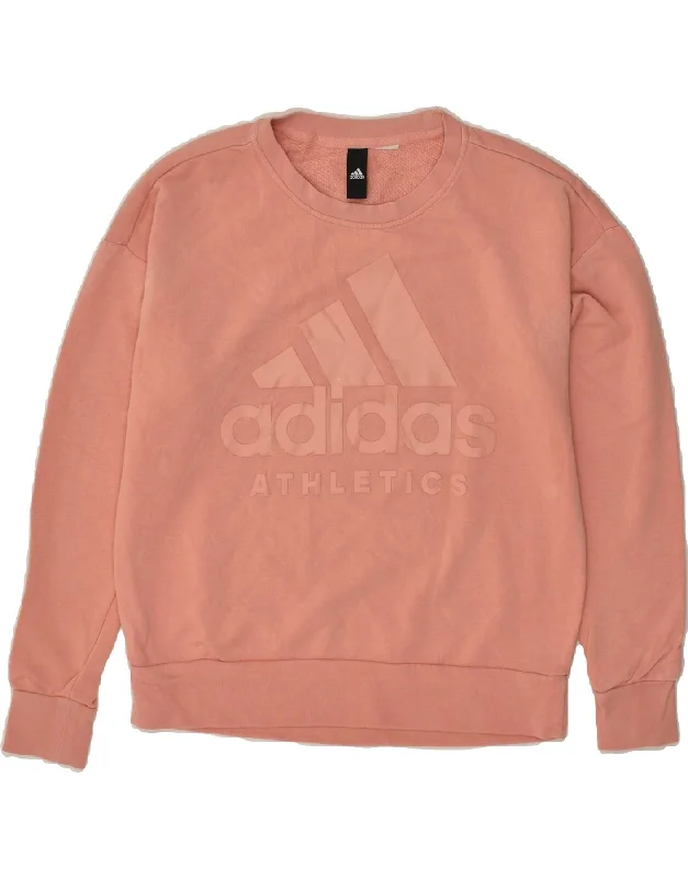 Huge Discounts ADIDAS Womens Graphic Sweatshirt Jumper UK 16 Large Pink