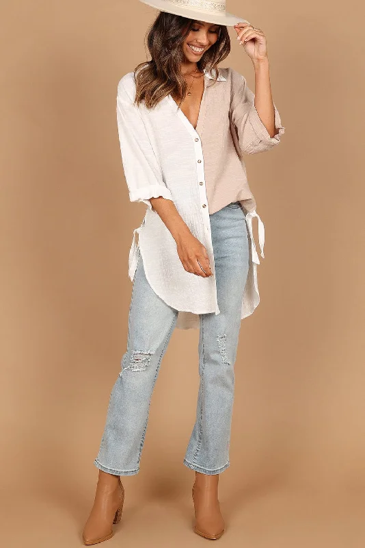 Limited Availability Stylish Two-Tone Button-Down Shirt