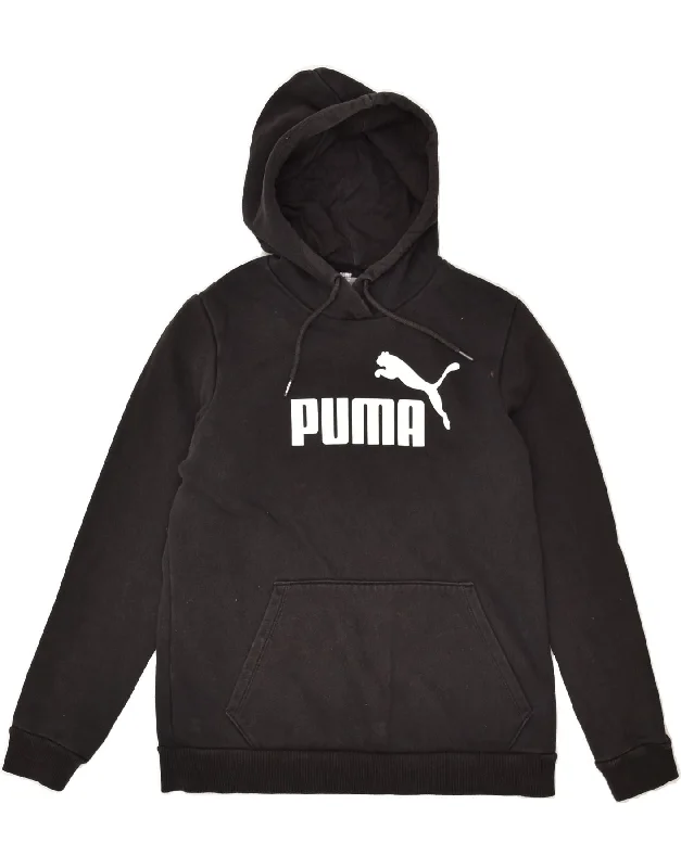 Extra Discounts PUMA Womens Graphic Hoodie Jumper UK 14 Medium Black Cotton
