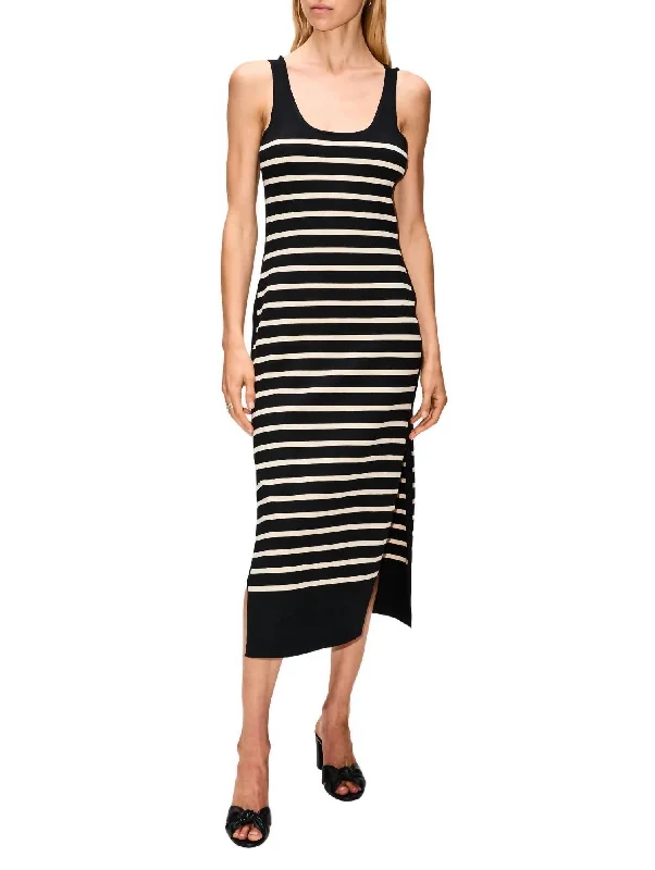 Deep Discounts Daphney Dress In Noir / Ecru