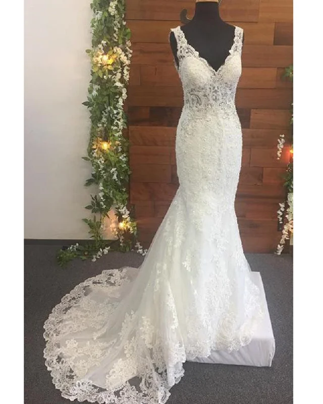 Extra Savings Classic Mermaid Online Cheap Prices Lace Wedding Dress with Straps 2020 Bridal Gown Robe De Mariee WD0904 Extra Savings Classic Mermaid Online Cheap Prices Lace Wedding Dress with Straps 2020 Bridal Gown Robe De Mariee WD0904