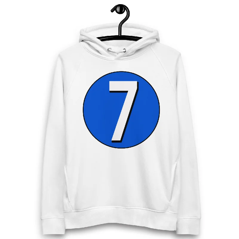 Fantastic Deals Unisex pullover hoodie: White on Periwinkle 7