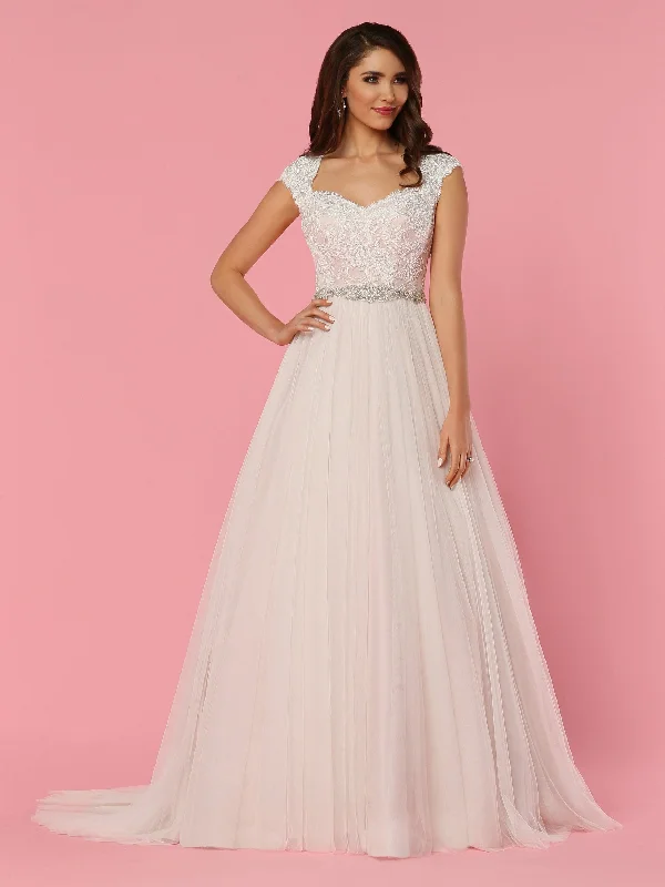 Markdown Madness Davinci Bridal 50456 Lace Tulle Wedding Dress Crystal Belt Ballgown SheerCap Sleeve Markdown Madness Davinci Bridal 50456 Lace Tulle Wedding Dress Crystal Belt Ballgown SheerCap Sleeve