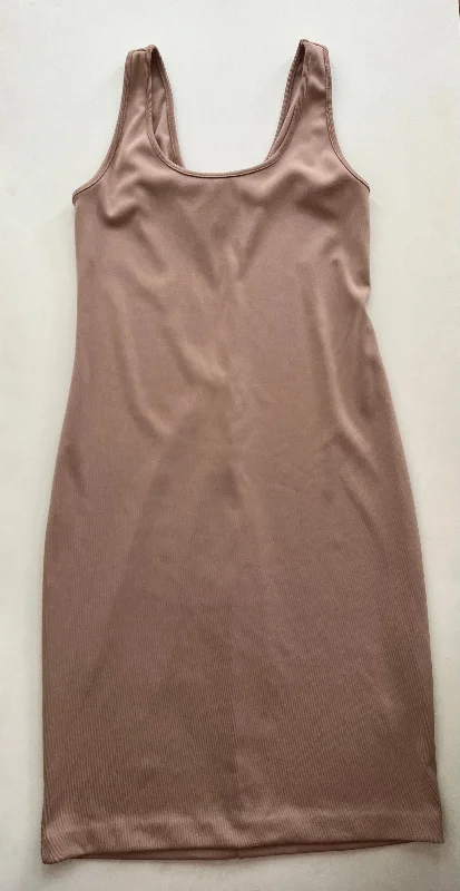 Super Sale Dress Casual Midi By Express In Tan, Size: L