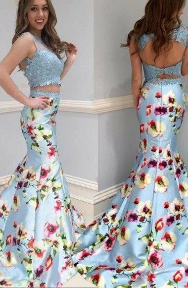 Unbeatable Prices blue two pieces mermaid dresses long prom dress, PD54157