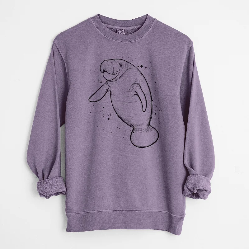 Members Only Manatee - Unisex Pigment Dyed Crew Sweatshirt