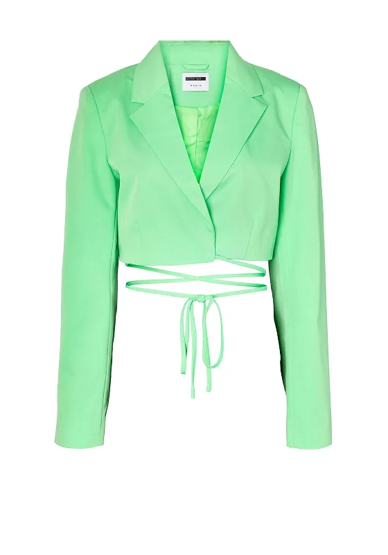 Price Break Noisy May Cropped Tie String Blazer, Spring Banquet