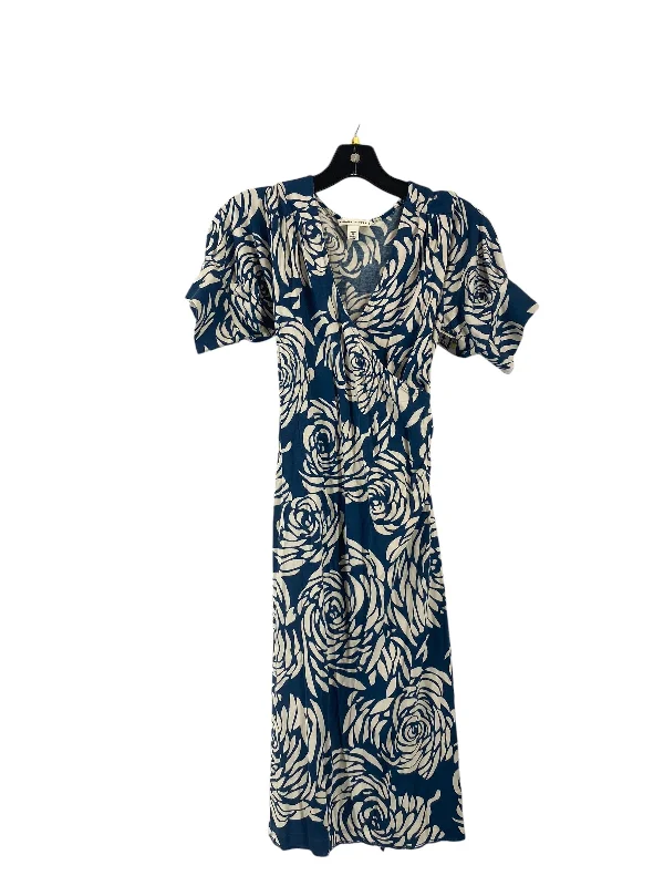 Exclusive Deal Dress Casual Midi By Banana Republic In Blue, Size: M
